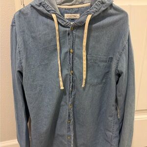 Coastal Denim Hooded Shirt